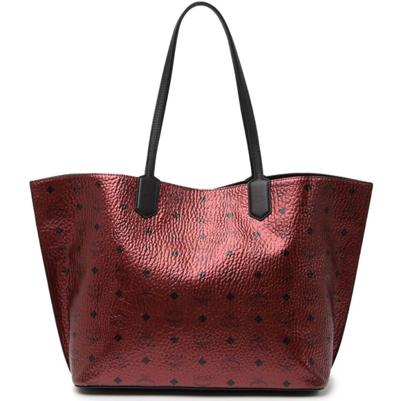 MCM Medium Spot Visetos Leather Tote Shopper - Picture 4 of 8